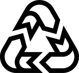 Transparent Recycling icon. Recycling isolated on transparent background.