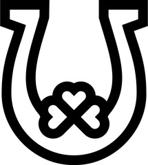 Transparent Horseshoe icon. Horseshoe isolated on transparent background.