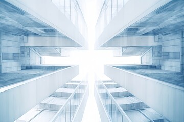 skyscraper with a staircase leading to the top floor. Generative AI