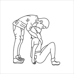 vector, couple in love, romantic, drawing in love