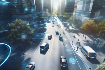 Future street scenario in a smart city