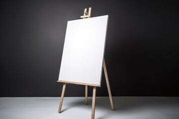Blank canvas on easel. Generative AI.