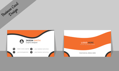 Simple clean vector diagram. Portrait and landscape orientation. Creative business card design. Double-sided originative business card template. 