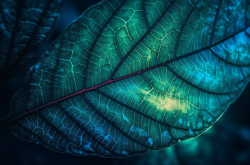 close-up of a green and blue leaf background wallpaper