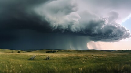 Obraz na płótnie Canvas weather image in nature. rain , hurricane and storm. Generative AI 