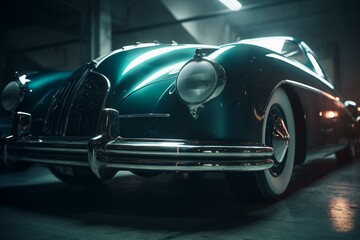 Fototapeta na wymiar Futuristic vintage automobile. Generative AI