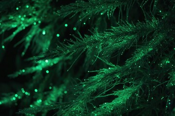 Festive Green Christmas Tree with Decorations. Generative AI
