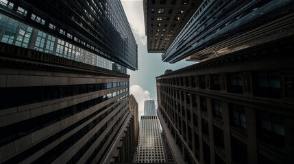 Fototapeta na wymiar sky in the financial district Generative AI