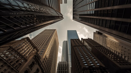 sky in the financial district  Generative AI - obrazy, fototapety, plakaty