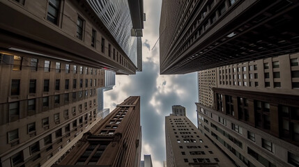 Fototapeta na wymiar sky in the financial district Generative AI