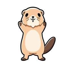 Obraz premium Kawaii black-tailed prairie dog, cartoon style