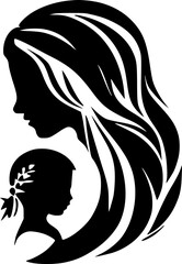 Mother | Minimalist and Simple Silhouette - Vector illustration