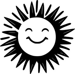 Sunshine | Black and White Vector illustration