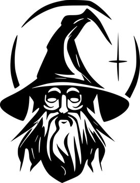 Wizard | Black and White Vector illustration