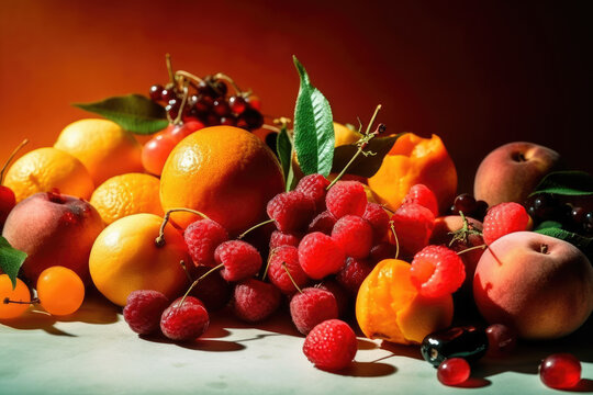 fruits and vegetables with gradient background high quality image
