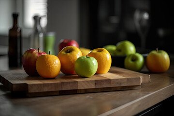 Obraz na płótnie Canvas still life with fruits on a wooden table high quality 