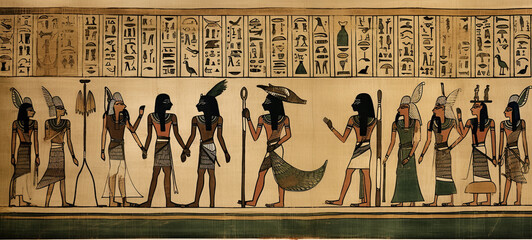 Egyptian papyrus of the gods and customs of the time