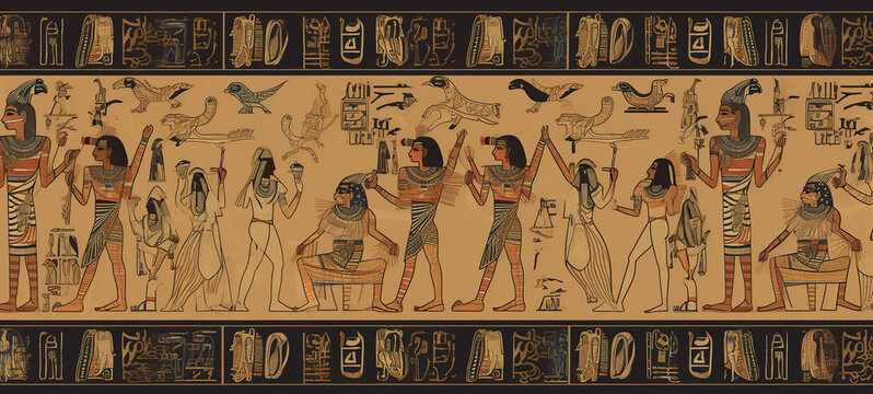 Egyptian papyrus of the gods and customs of the time