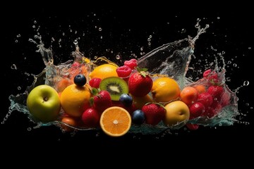 Fototapeta na wymiar fruit in water splash beautiful effect high quality image