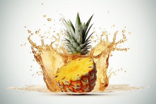 pineapple with splash effect beautiful image with high quality effect