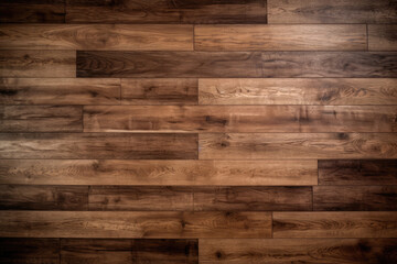 Wood texture background, long wooden plank of laminate flooring. Generative ai.