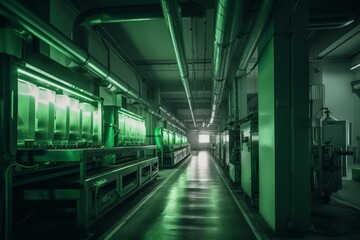 Fototapeta na wymiar Green factory. Generative AI