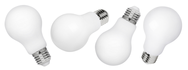 Collection of light bulbs, cut out