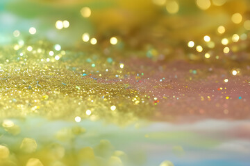 Golden Glitter Background Generative Art