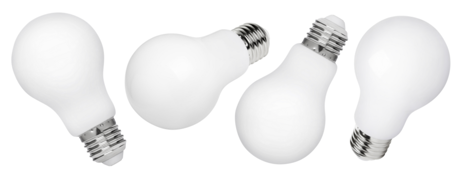 Collection of light bulbs, cut out