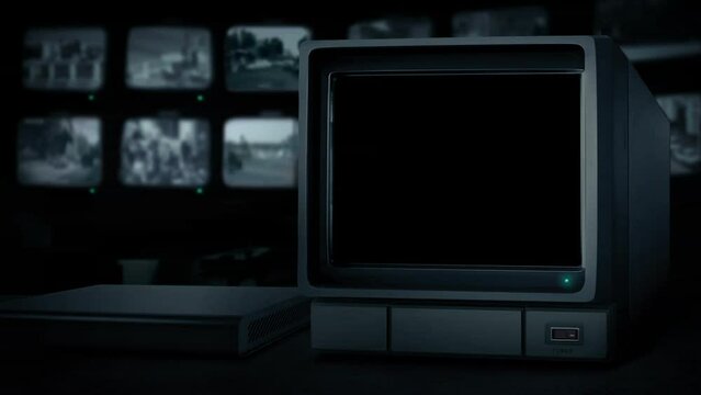 CCTV Television Screen Empty Cutout With Alpha Channel