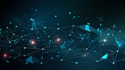 Fototapeta premium Modern background plexus effect - Generative AI