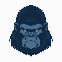 Angry gorilla head. Cartoon icon, logo. Vector illustration