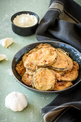 Fried Eggplant with dipping sauce