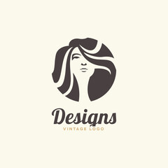 beautiful woman logo design inspiration. beautiful woman silhouette.
