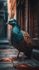 Obraz premium Vibrant Colorful Bird Closeup. Generative ai