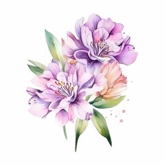 bouquet of pink flowers in watercolor