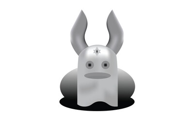 Very cute and sweet 3d horned ghost, perfect for an icon