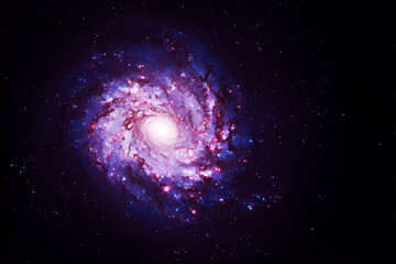 A beautiful purple galaxy. Background. Elements of this image furnished NASA.