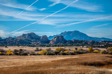 landscape with sky and mountains