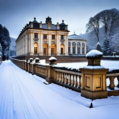winter palace in the snow