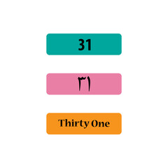 Arabic number cardinal icon vector logo design template