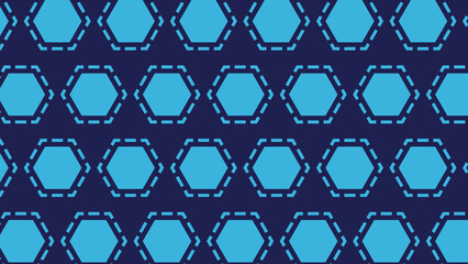 Naklejka premium light blue hexagon pattern on dark blue background