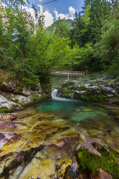Watwerfall of Sunikov Vodni near Bovec in Slovenia