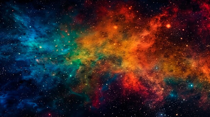 Fototapeta na wymiar Multicolored Starry Night Sky Background. Generative AI