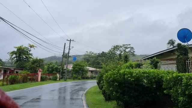 Dia de lluvia en las calles de Boquete Panama