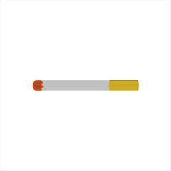 cigarette in a line set, realistic style. Cigarette in burn. Vector flat style cartoon illustration isolated