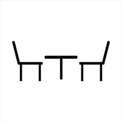 chair and table icon - isolated