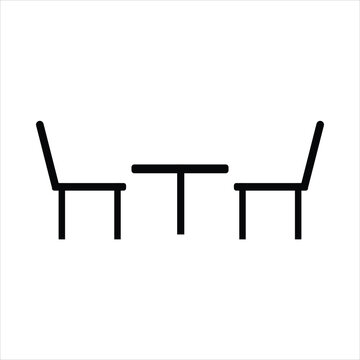 chair and table icon - isolated