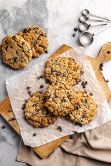 chocolate chip cookies on table