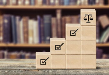 Set of wooden cubes blocks in stack